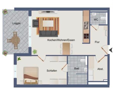 Foto - 2 Zimmer Etagenwohnung zur Miete in Leer (Ostfriesland)