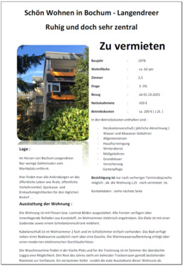 Foto - 2,5 Raum Wohnung in Langendreer