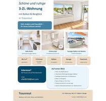 Helle 3-Zimmer-Wohnung mit Balkon Bergblick & Garage in Traunreut