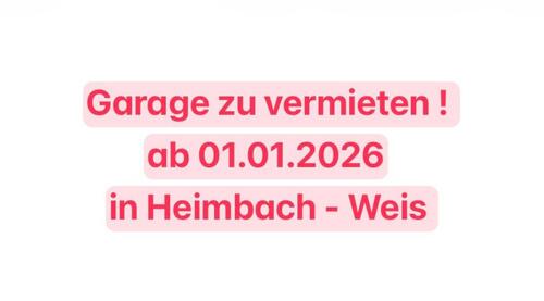 Foto - Garage in Heimbach - Weis zu vermieten Kfz Stellplatz mieten