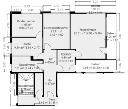 Foto - 3,5 Zi. WG Neugründung Wohnung in Bingen-Büdesheim m. Balkon