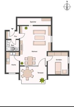 Foto - 2 Zimmer Dachgeschoßwohnung zur Miete in Augsburg