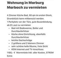 4 - Zimmer Wohnung zu vermieten - Marburg Marbach