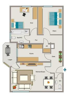 Foto - 3 Zimmer Etagenwohnung zur Miete in Duisburg
