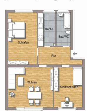 Foto - 3 Zimmer Erdgeschoßwohnung in Mainz