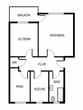 Foto - 3 Zimmer Etagenwohnung zur Miete in Darmstadt