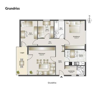 Foto - 4 Zimmer Wohnung - 2.660,00&nbsp;EUR Kaltmiete, ca.&nbsp; 100,00&nbsp;m&sup2;