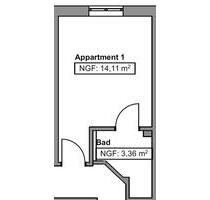 Appartment 1-Zi.-Wohnung vollmöblicert modern frisch renoviert! - Ergolding