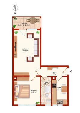 Foto - 2 Zimmer Etagenwohnung zur Miete in Blankenburg (Harz)