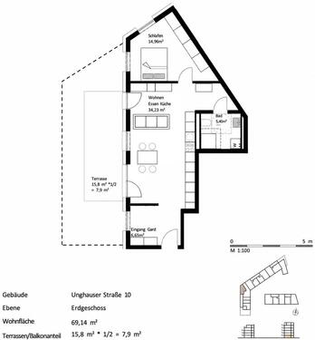 Foto - 2 Zimmer Erdgeschoßwohnung zur Miete in Burghausen