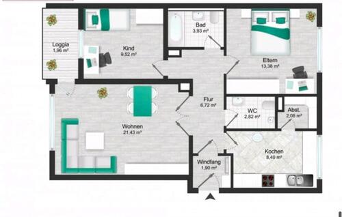 Foto - sanierte 3 Zimmer Wohnung ab 01.03.2026 in Flensburg zu vermieten