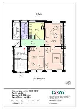 Foto - 3 Zimmer Etagenwohnung zur Miete in Eisenhüttenstadt