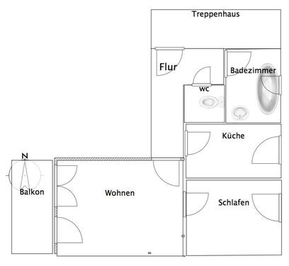 Foto - 2-Zimmer Wohnung in RV - 470,00&nbsp;EUR Kaltmiete, ca.&nbsp; 47,00&nbsp;m&sup2;