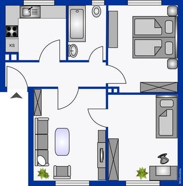 Foto - 3-Raum Wohnung mit Garage im I. OG