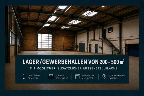 Foto - Gewerbehallen in den Größen 100-500qm, Gesamtfläche ca. 2000qm