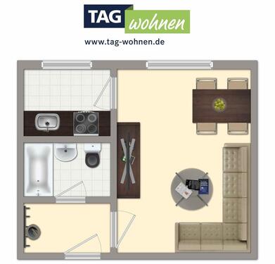 Foto - 1 Zimmer Etagenwohnung zur Miete in Bergen auf Rügen