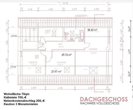 Foto - 3 Zimmer Wohnung 78qm Dachgeschoss