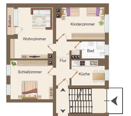 Foto - 3 Zimmer Etagenwohnung zur Miete in Chemnitz