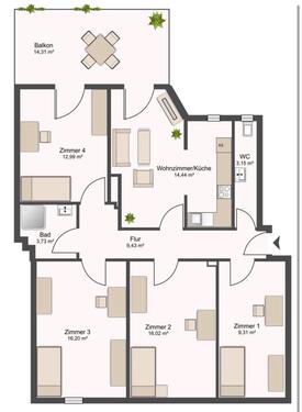 Foto - Erdgeschoßwohnung in Nürnberg zur Miete