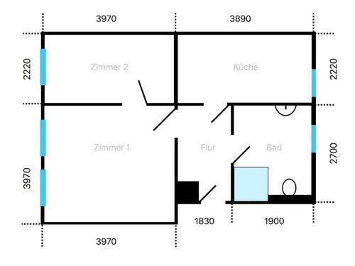 Foto - 2 Zimmer Hochparterre zur Miete in Zeitz