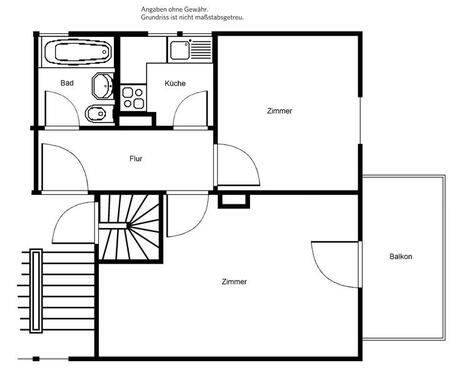 Foto - 2 Zimmer Dachgeschoßwohnung zur Miete in Petersberg