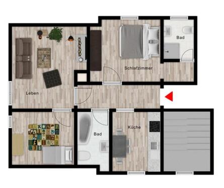 Foto - RESERVIERT! Interessante, moderne 3-Zimmer-Wohnung