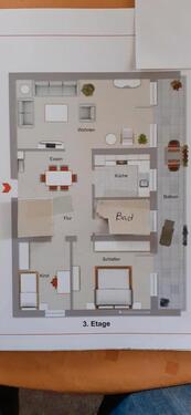 Foto - Mietwohnung 3 12 Zimmer Küche Bad Balkon