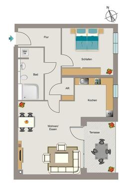 Foto - 2 Zimmer Erdgeschoßwohnung zur Miete in Bergisch Gladbach