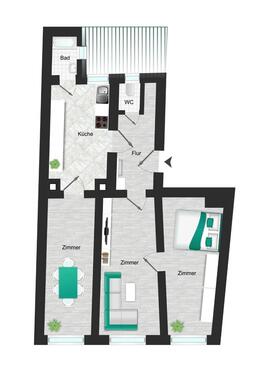 Foto - 3 Zimmer Etagenwohnung in Freiberg