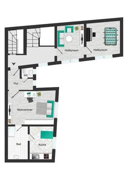 Foto - 1 Zimmer Etagenwohnung zur Miete in Freiberg