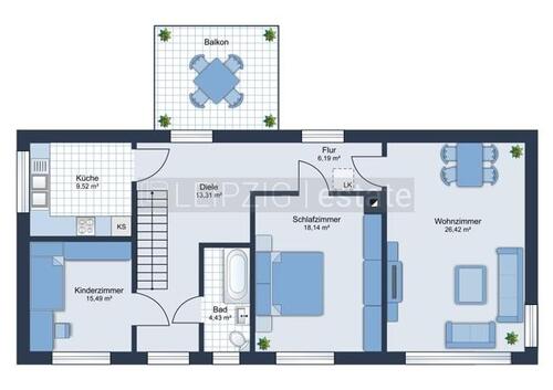 Foto - 3 Zimmer Etagenwohnung in Lützen
