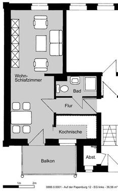 Foto - 1 Zimmer Erdgeschoßwohnung zur Miete in Hannover