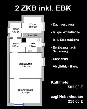 Foto - 1 Zimmer Dachgeschoßwohnung zur Miete in Idar-Oberstein