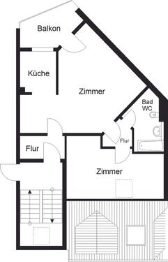 Foto - 2 Zimmer Dachgeschoßwohnung zur Miete in Halberstadt