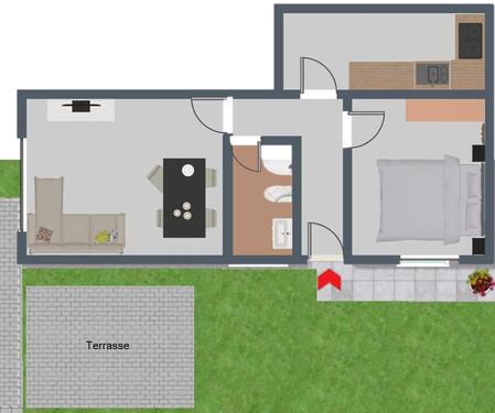 Foto - 2 Zimmer Erdgeschoßwohnung zur Miete in Steinenbronn
