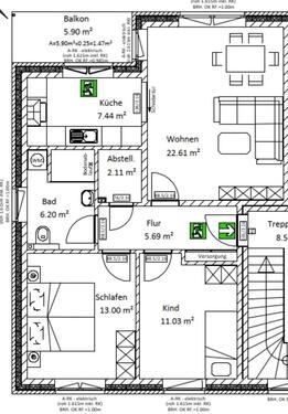 Foto - 3 Zimmer Etagenwohnung zur Miete in Brunsbüttel