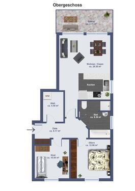 Foto - Erdgeschosswohnung mit Terrasse und 2 KFZ-Stellplätzen