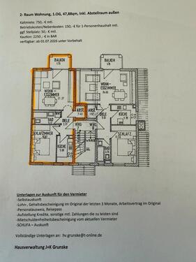 Foto - 2 Raumwohnung, 1. OG mit Balkon