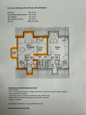 Foto - 1,5 Raum DG-Wohnung mit Bakon - 750,00&nbsp;EUR Kaltmiete, ca.&nbsp; 41,00&nbsp;m&sup2;