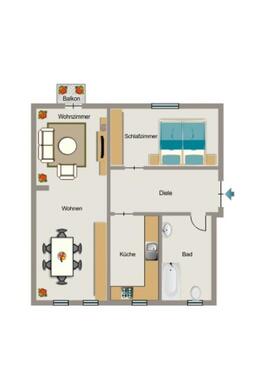 Foto - 2.5 Zimmer Etagenwohnung zur Miete in Moers