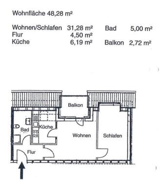 Foto - 2 Zimmer Dachgeschoßwohnung zur Miete in Neustadt-Glewe