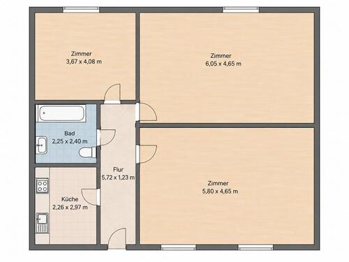 Foto - 3 Zimmer Erdgeschoßwohnung zur Miete in Haverlah