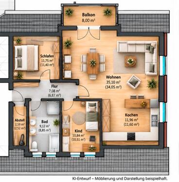 Foto - 2 Zimmer Dachgeschoßwohnung zur Miete in Selsingen