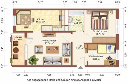 Foto - 3 Zimmer Etagenwohnung zur Miete in Greifswald