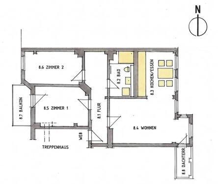 Foto - 3 Zimmer Dachgeschoßwohnung zur Miete in Halle (Saale)