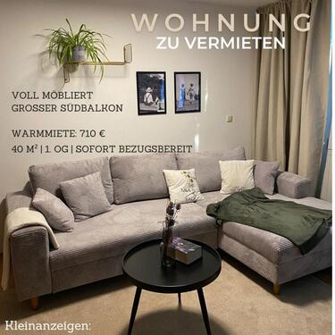 Foto - Helles, voll möbliertes 40m²-Appartement mit Südbalkon am Park