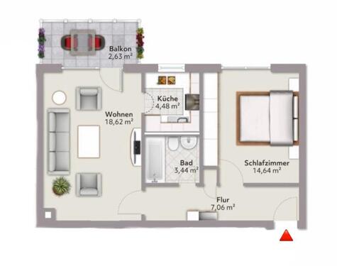 Foto - Frisch Renovierte 2-Zimmer-Wohnung mit Balkon und TG-Stellplatz
