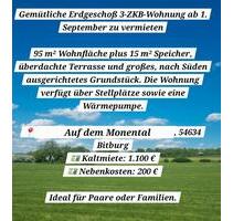 Wohnung zum Vermieten - 1.100,00&nbsp;EUR Kaltmiete, ca.&nbsp; 96,00&nbsp;m&sup2; in Bitburg (PLZ: 54634)