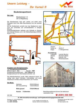 Foto - 1-Zimmer-Wohnung ab 01.04.2026 – 30,62 m² – Magdeburg