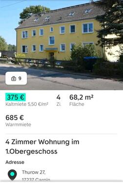 Foto - Etagenwohnung zur Miete in Blankensee